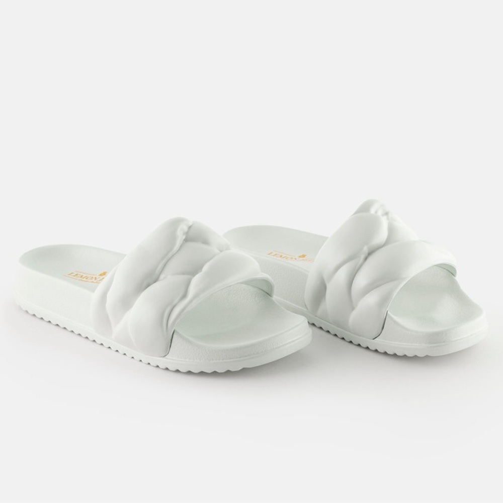 LEMON JELLY WHITE SLIDES SIZE 39 (8-8.5)